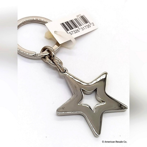 SALE! NWT COACH Sky Blue Star Enamel Key Fob Keychain #7358 - Picture 4 of 5